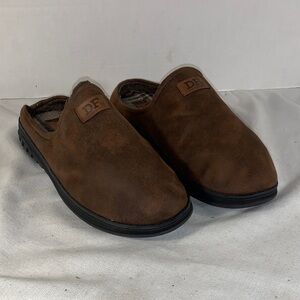 dearfoams Men's Brown Slip-On Suede Clog